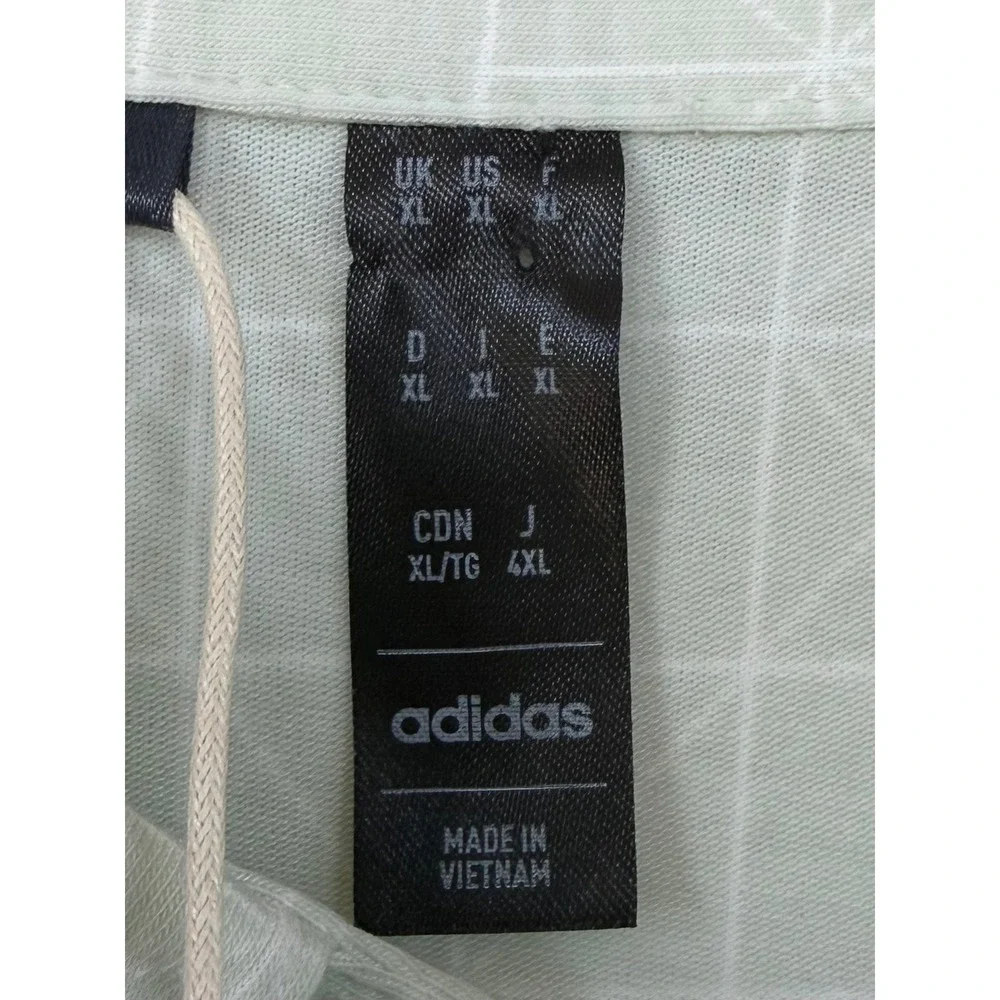 Adidas Mens XL Golf Polo Shirt Mint Green Geometric Grid Pattern NWT Stretch